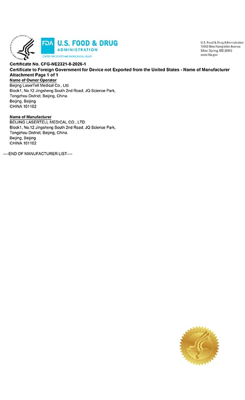lasertell cfg usa export certificate foreign government
