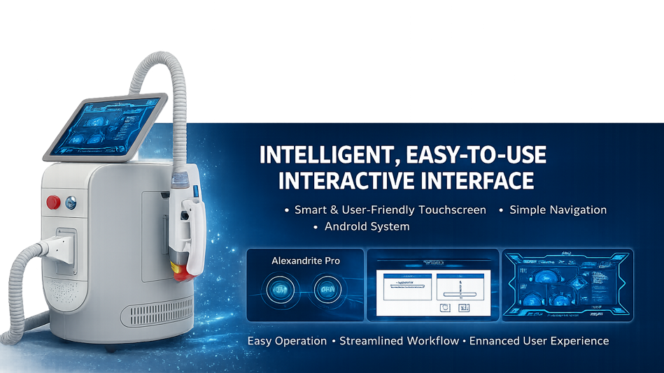 non contact system laser 755+1064nm alex alexandrite hair removal machine