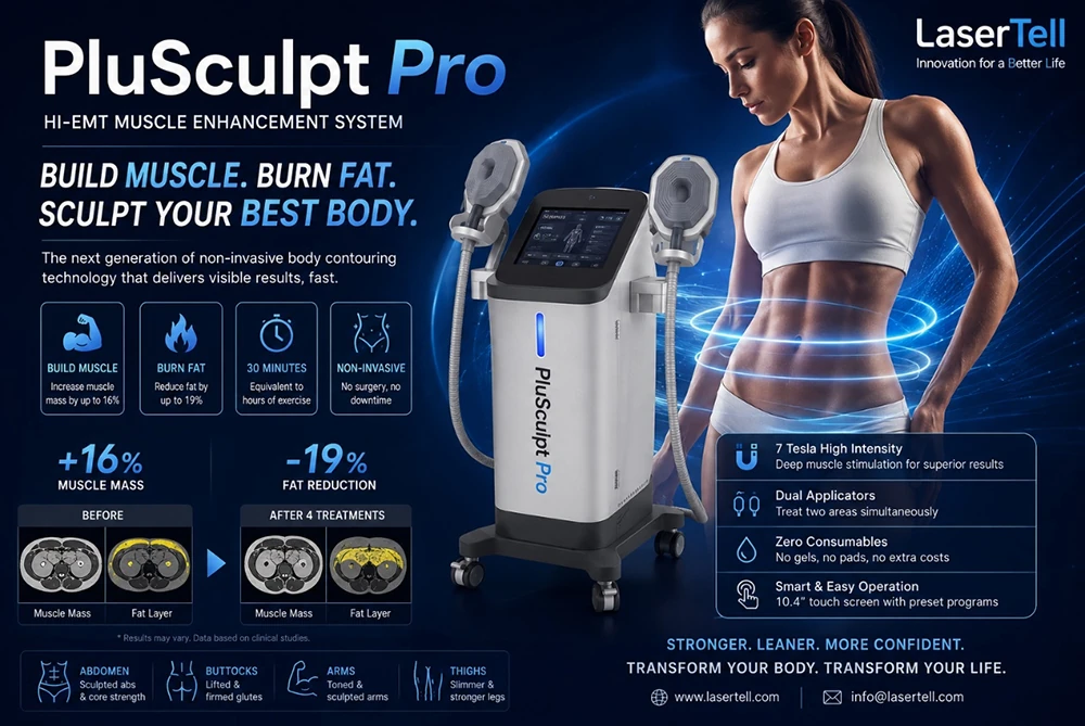 lasertell plusculpt pro hi emt emsculpt body sculpting machine