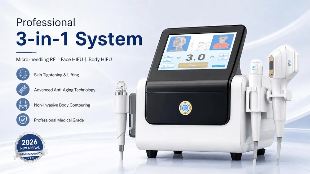 3 in 1 hifu rf anti wrinkle machine front view