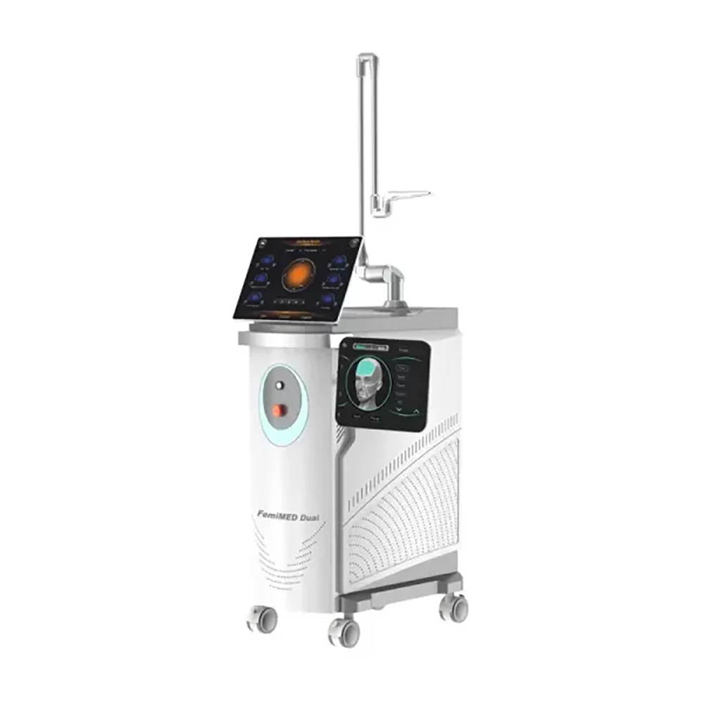 FemiMED Dual CO2 fractional laser and RF microneedling 2-in-1 medical aesthetic device with touchscreen interface