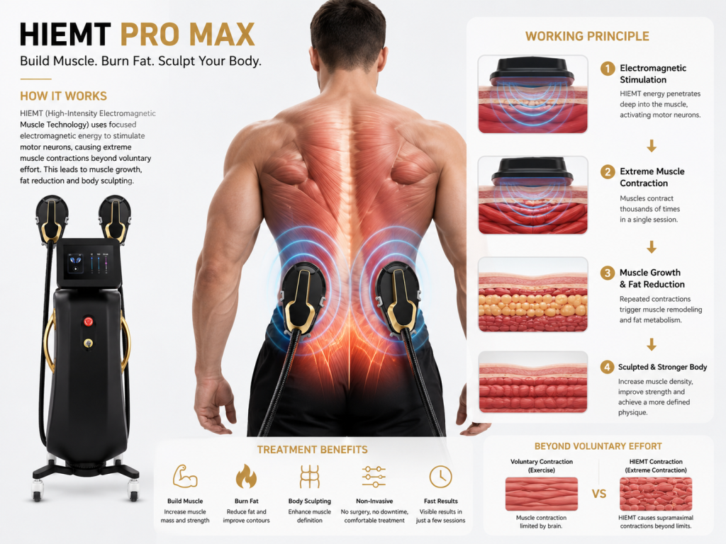 himet ems slimming machine body sculpting equipment muscle stimulator fat burning weight loss beauty machine for body shaping