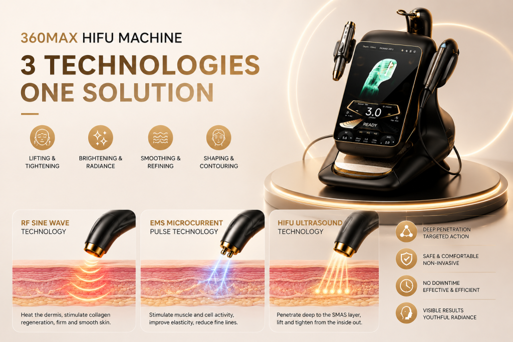 360max hifu machine – high intensity focused ultrasound for facial lifting, skin tightening and body contouring