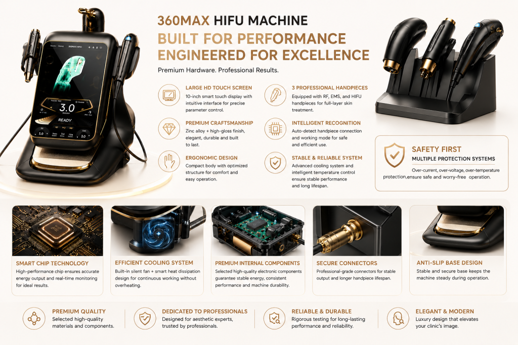 360max hifu machine – high intensity focused ultrasound for facial lifting, skin tightening and body contouring