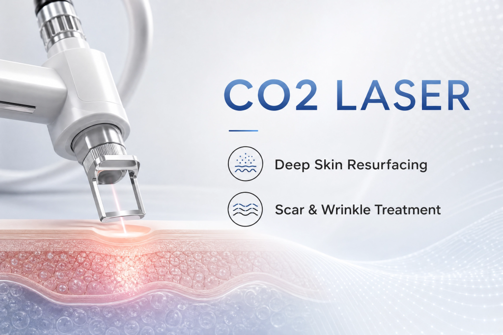 3 in 1 fractional co2 + 1550nm erbium laser & microneedling rf machine