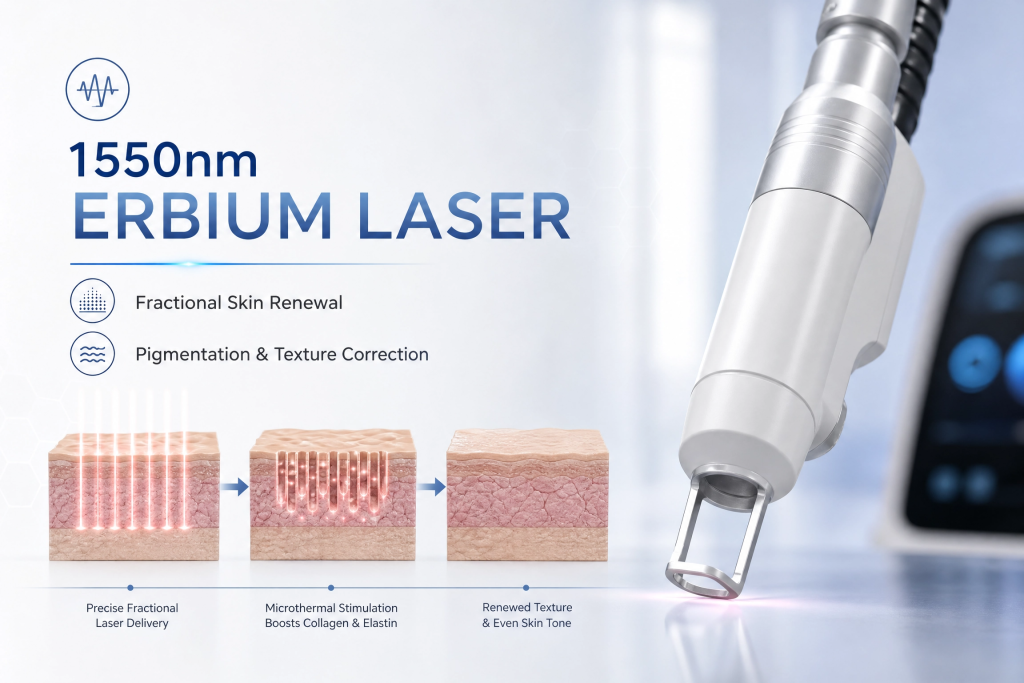 3 in 1 fractional co2 + 1550nm erbium laser & microneedling rf machine