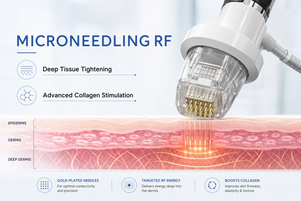 3 in 1 fractional co2 + 1550nm erbium laser & microneedling rf machine