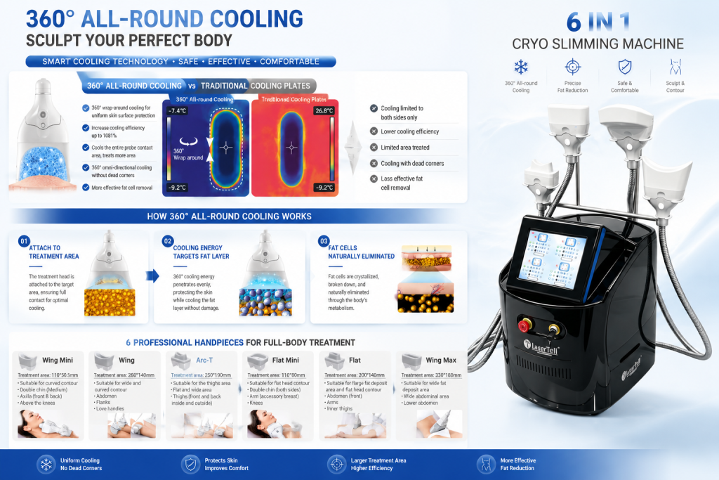 360 surround cooling cryolipolysis fat freezing machine body slimming weight loss cryo therapy device double chin removal beauty equipment