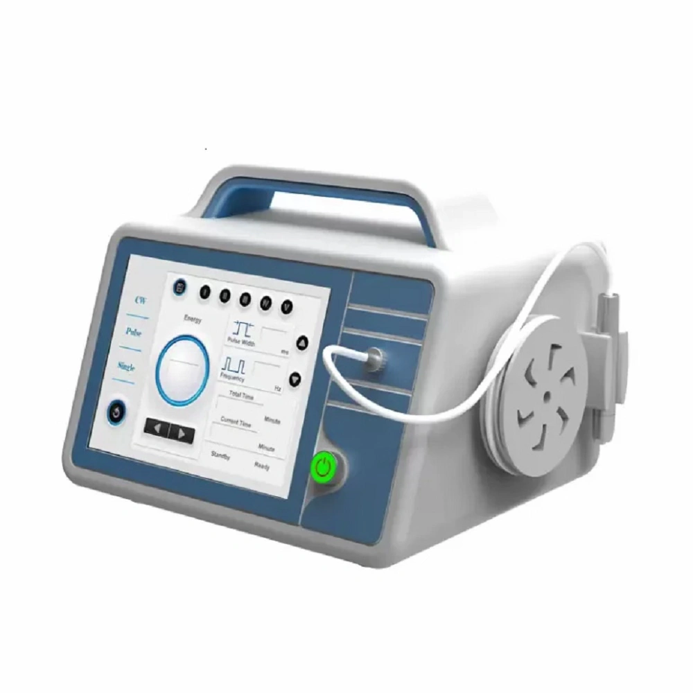 980nm diode laser machine, portable medical 980 diode laser therapeutic device with handle, white blue portable laser therapy equipment