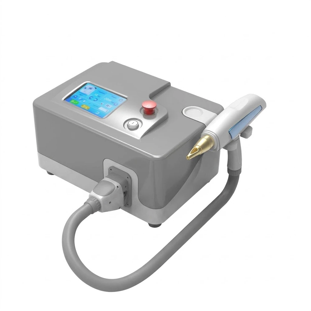 portable q switched nd yag laser machine for tattoo removal pigment and carbon peeling treatment white background studio shot