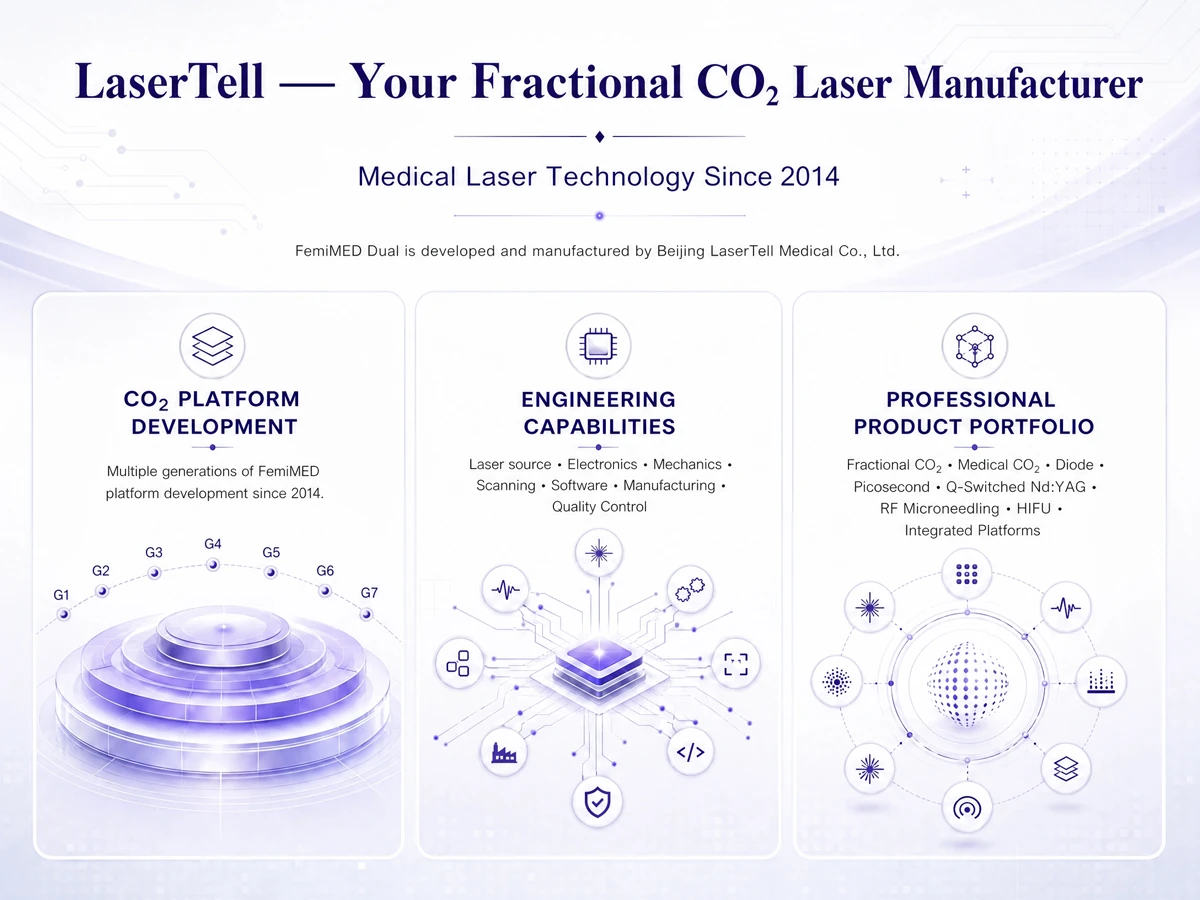 femimed® dual — 75w fractional co₂ laser & vacuum rf microneedling system