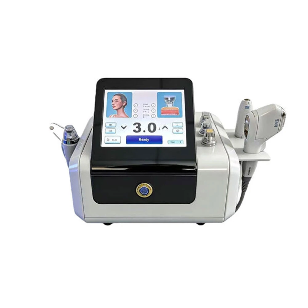 portable 4 in 1 hifu rf microneedling beauty machine, face lifting anti aging skin tightening device