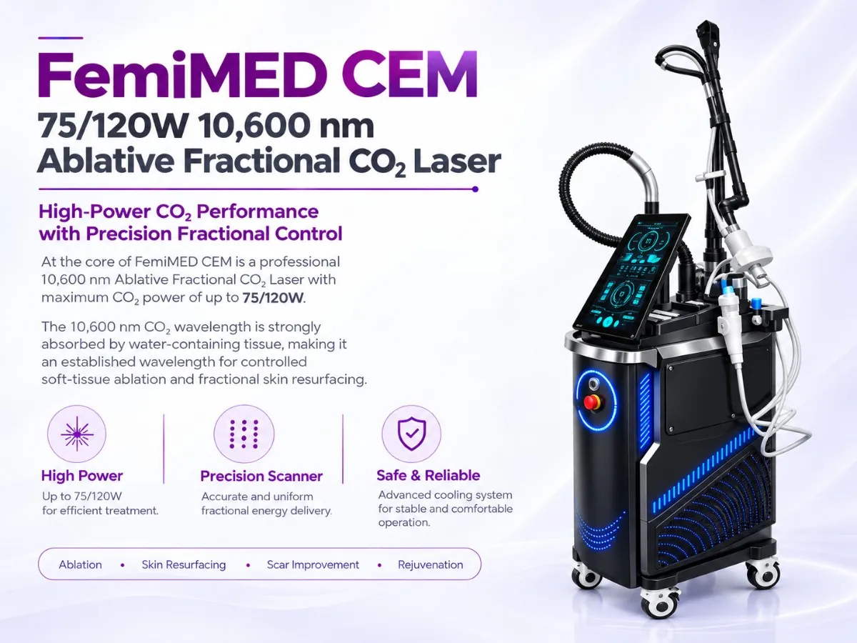 femimed cem — 75w / 120w high power 3 in 1 co₂ laser system