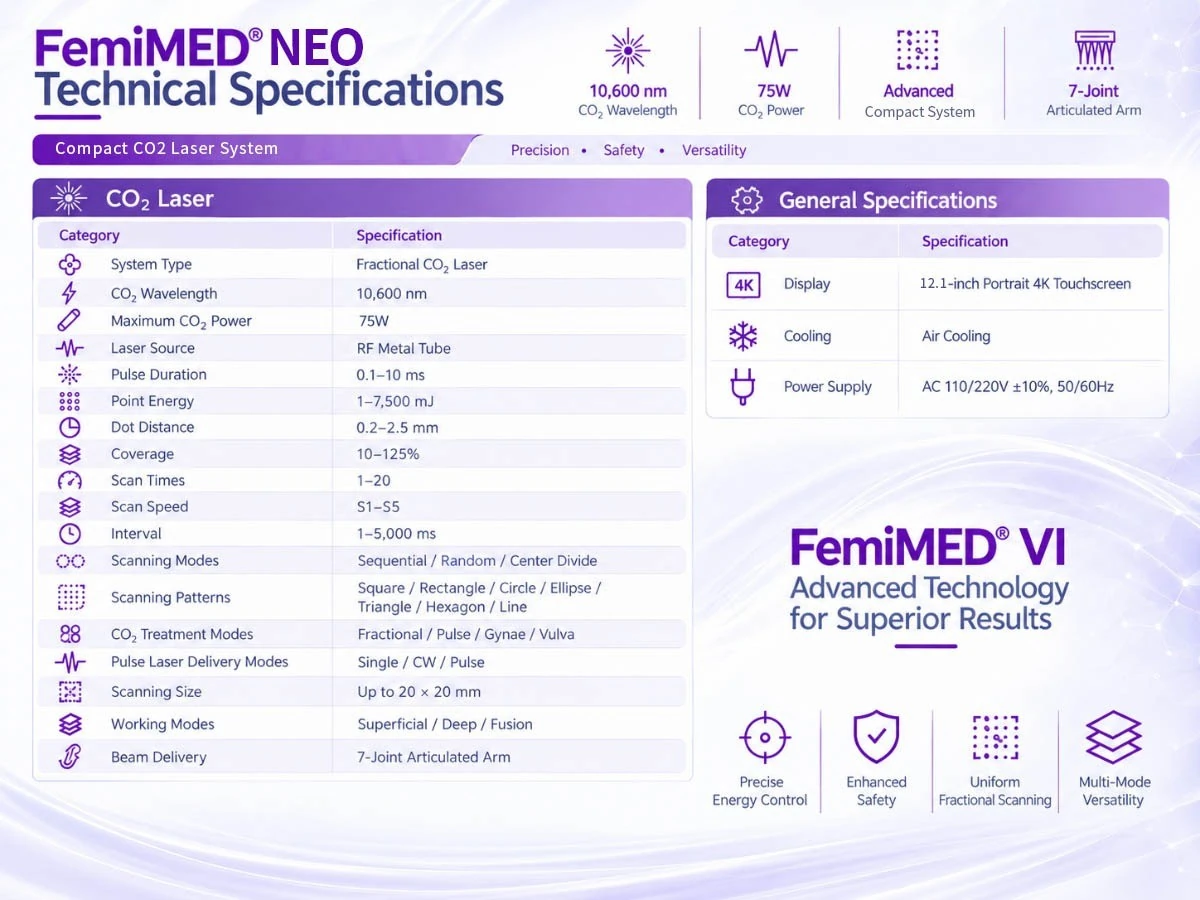 femimed neo — 75w compact co₂ laser system