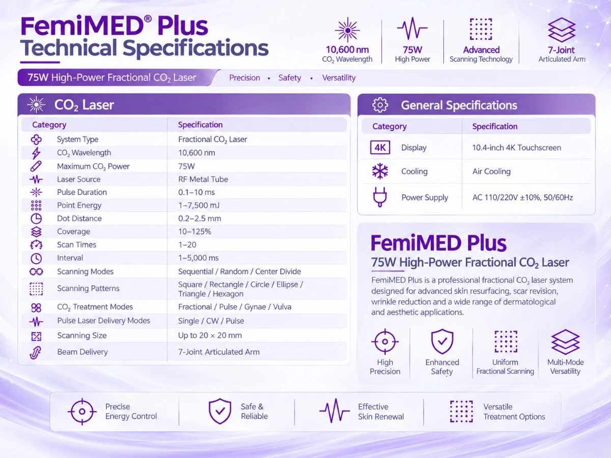 femimed plus — 75w high power fractional co₂ laser
