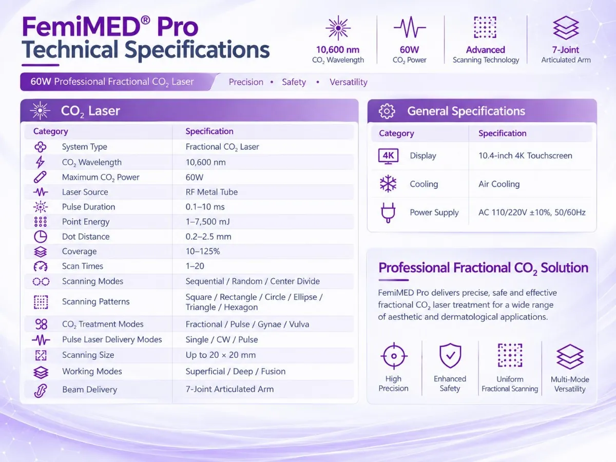 femimed pro professional fractional co₂ laser