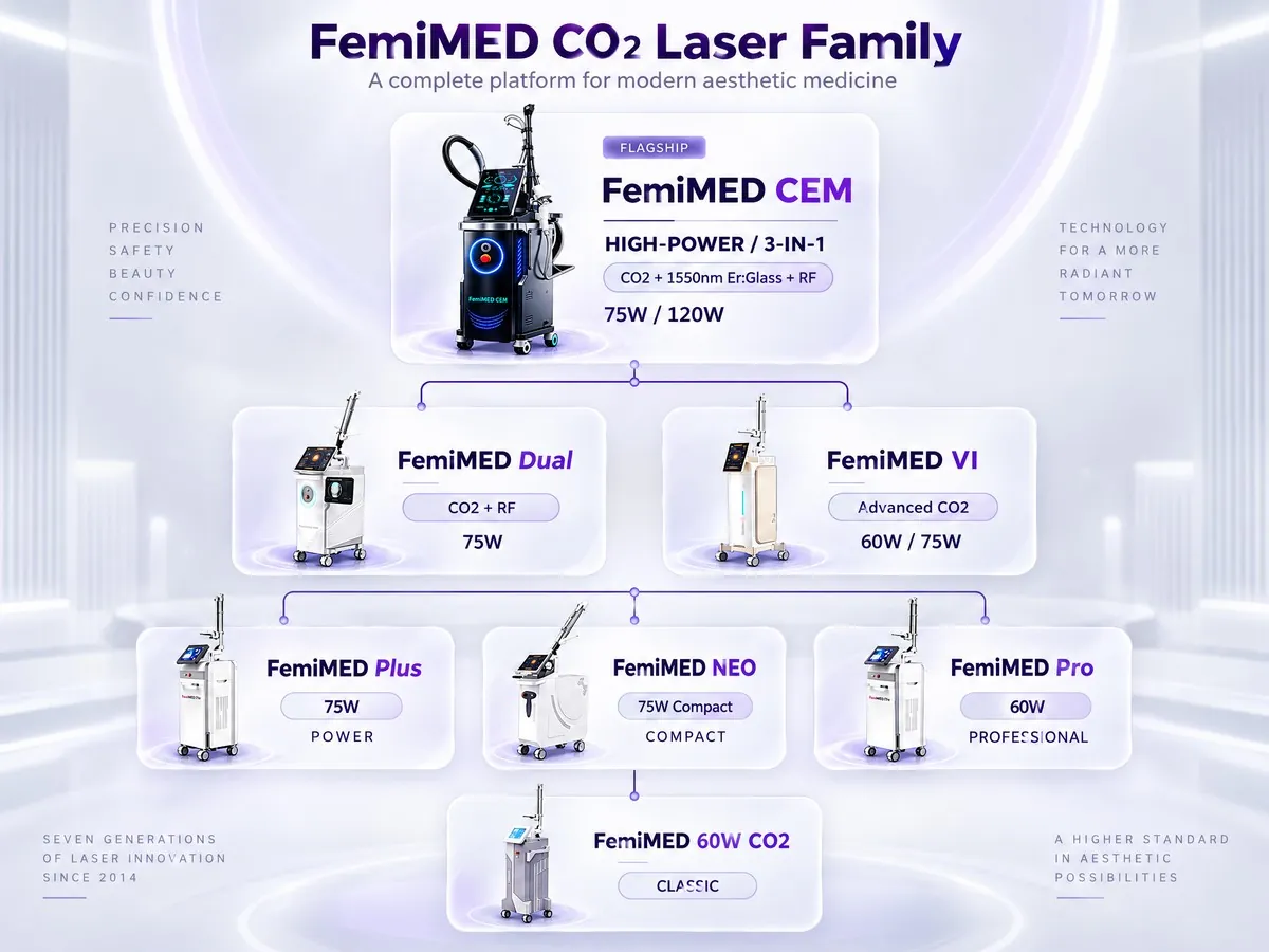 femimed cem — 75w / 120w high power 3 in 1 co₂ laser system